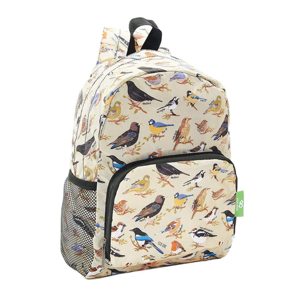 Eco Chic Lightweight Foldable Mini Backpack Wild Birds Eco Chic