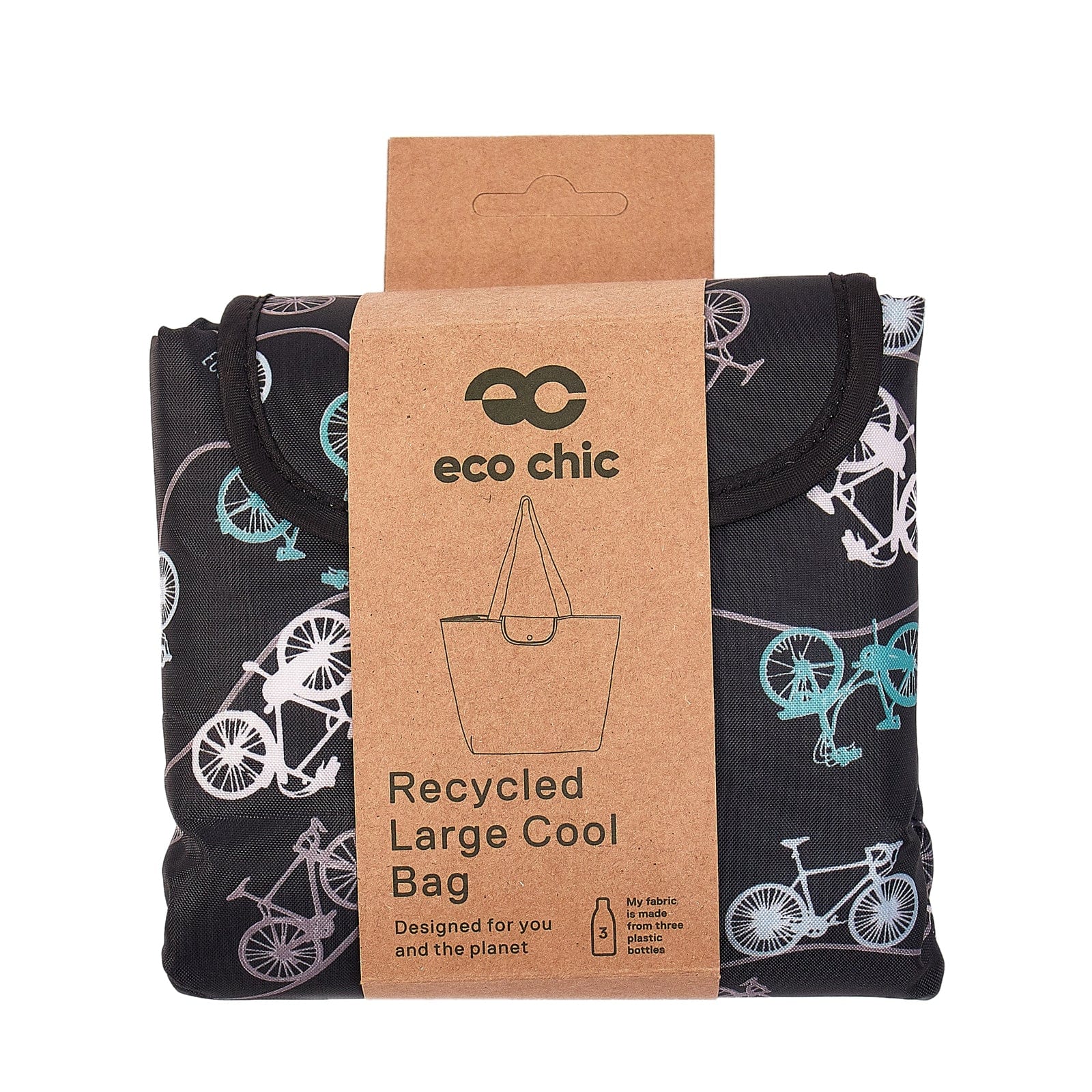 Eco Chic Black Eco Chic Lightweight Foldable Picnic Cool Bag Bike