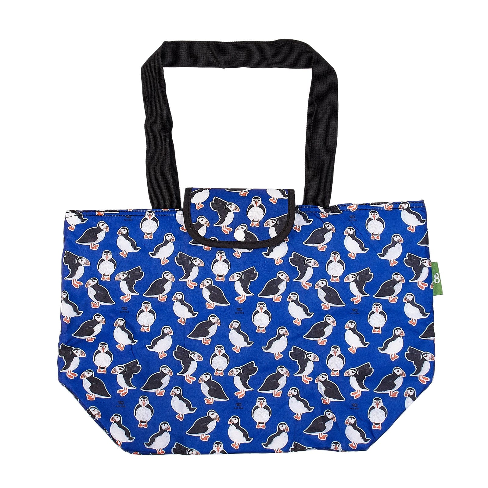 Eco Chic Blue Eco Chic Lightweight Foldable Picnic Cool Bag Puffin