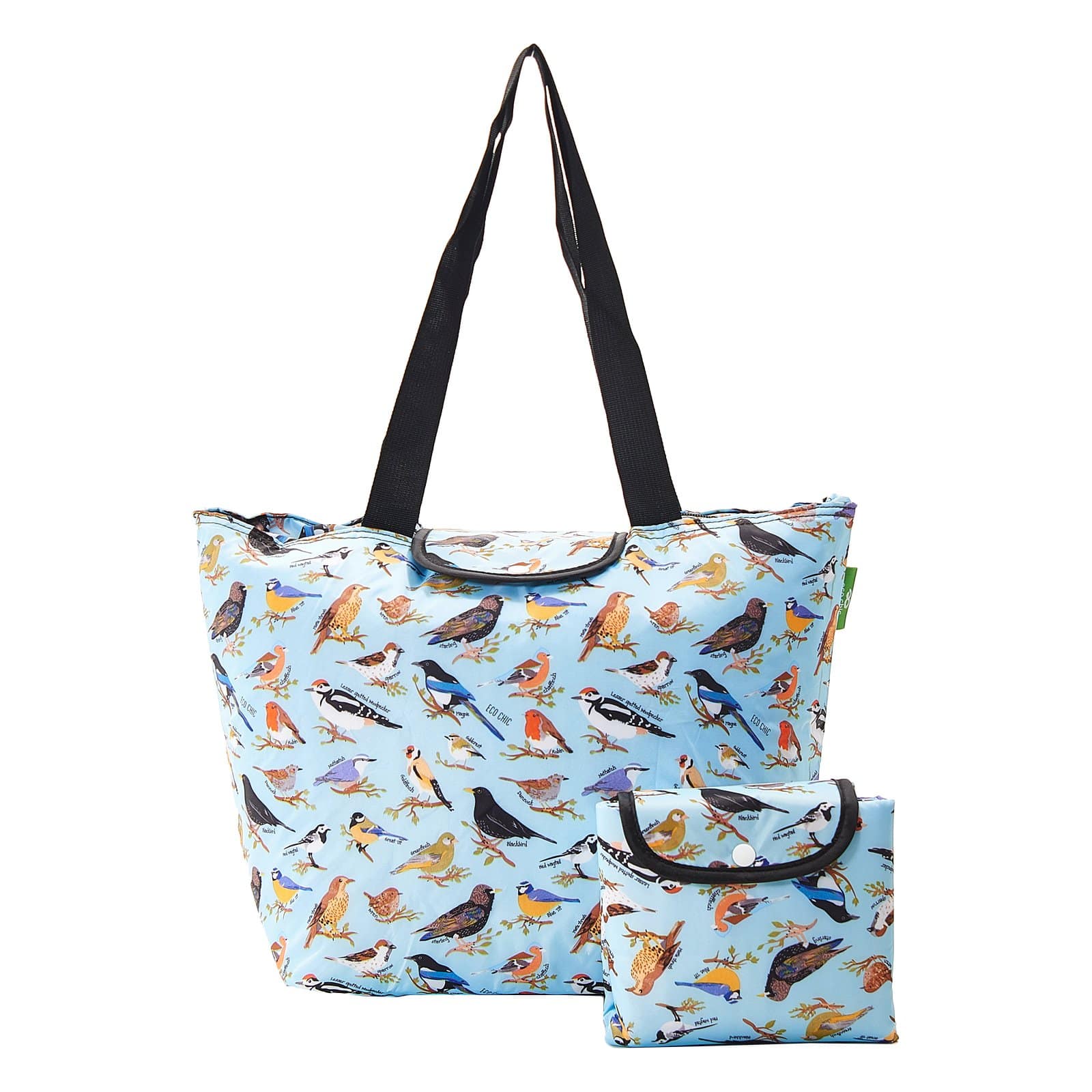 Eco Chic Blue Eco Chic Lightweight Foldable Picnic Cool Bag Wild Birds