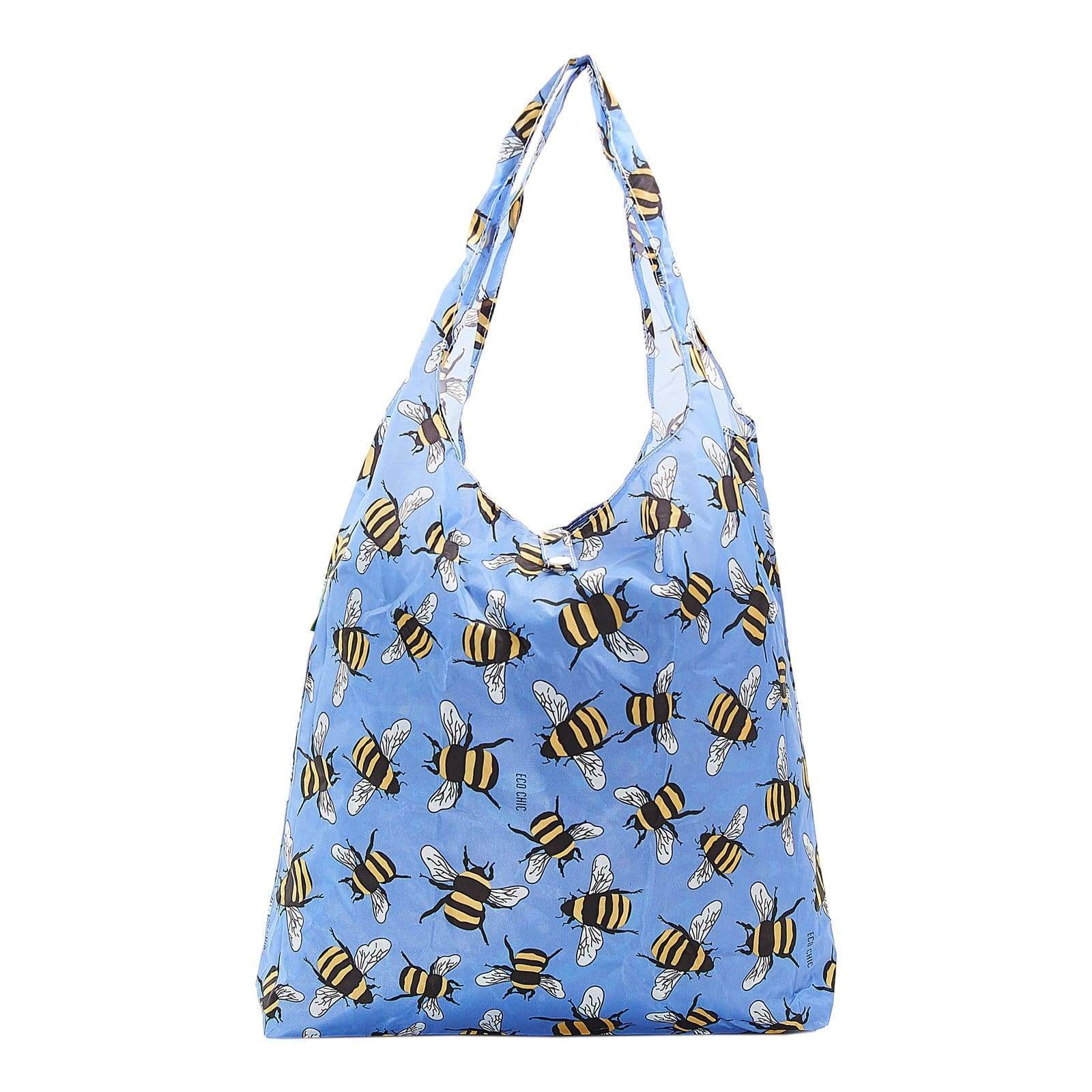 Eco Chic Eco Chic Lightweight Foldable Reusable Shopping Bag Bees