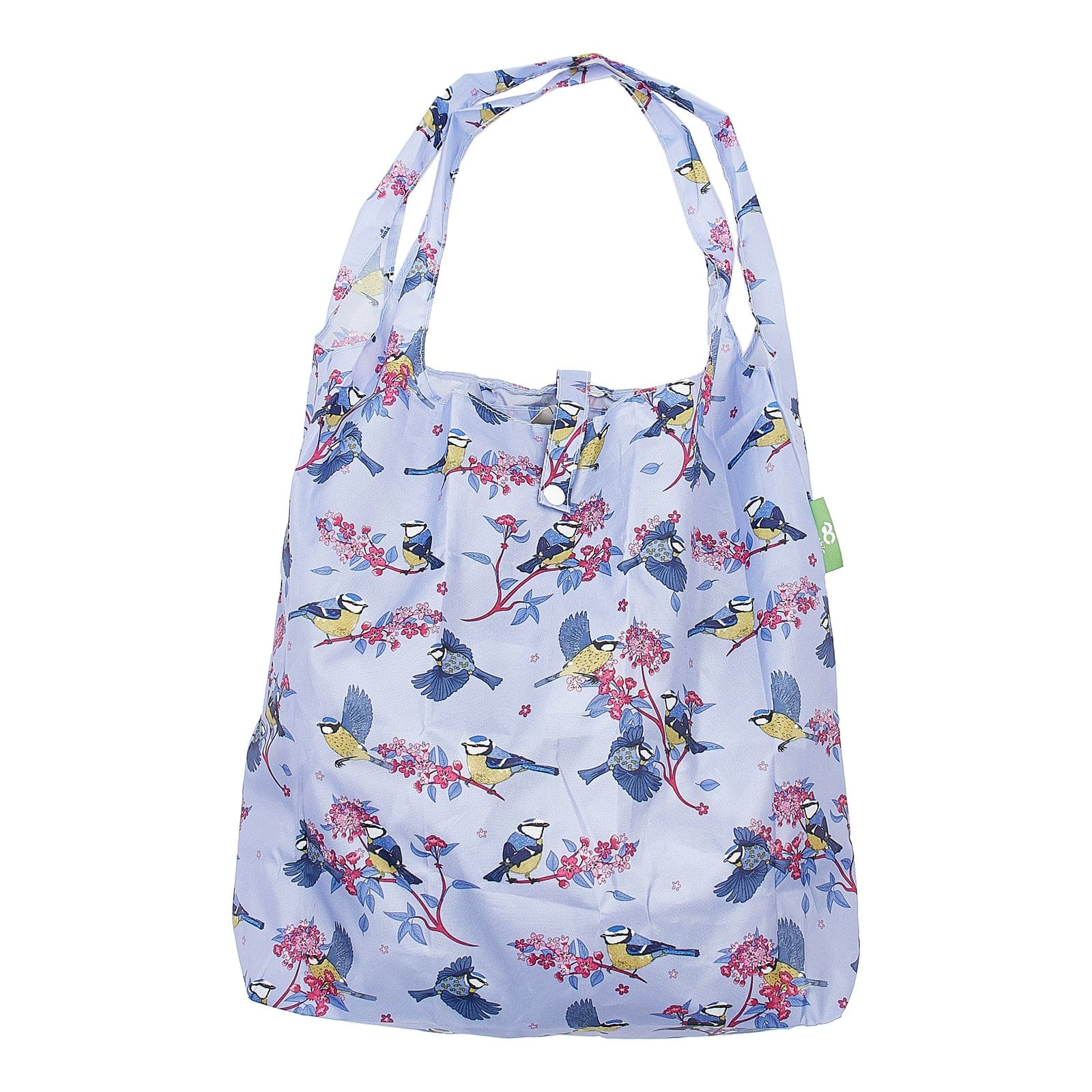 Eco Chic Eco Chic Lightweight Foldable Reusable Shopping Bag Blue Tits