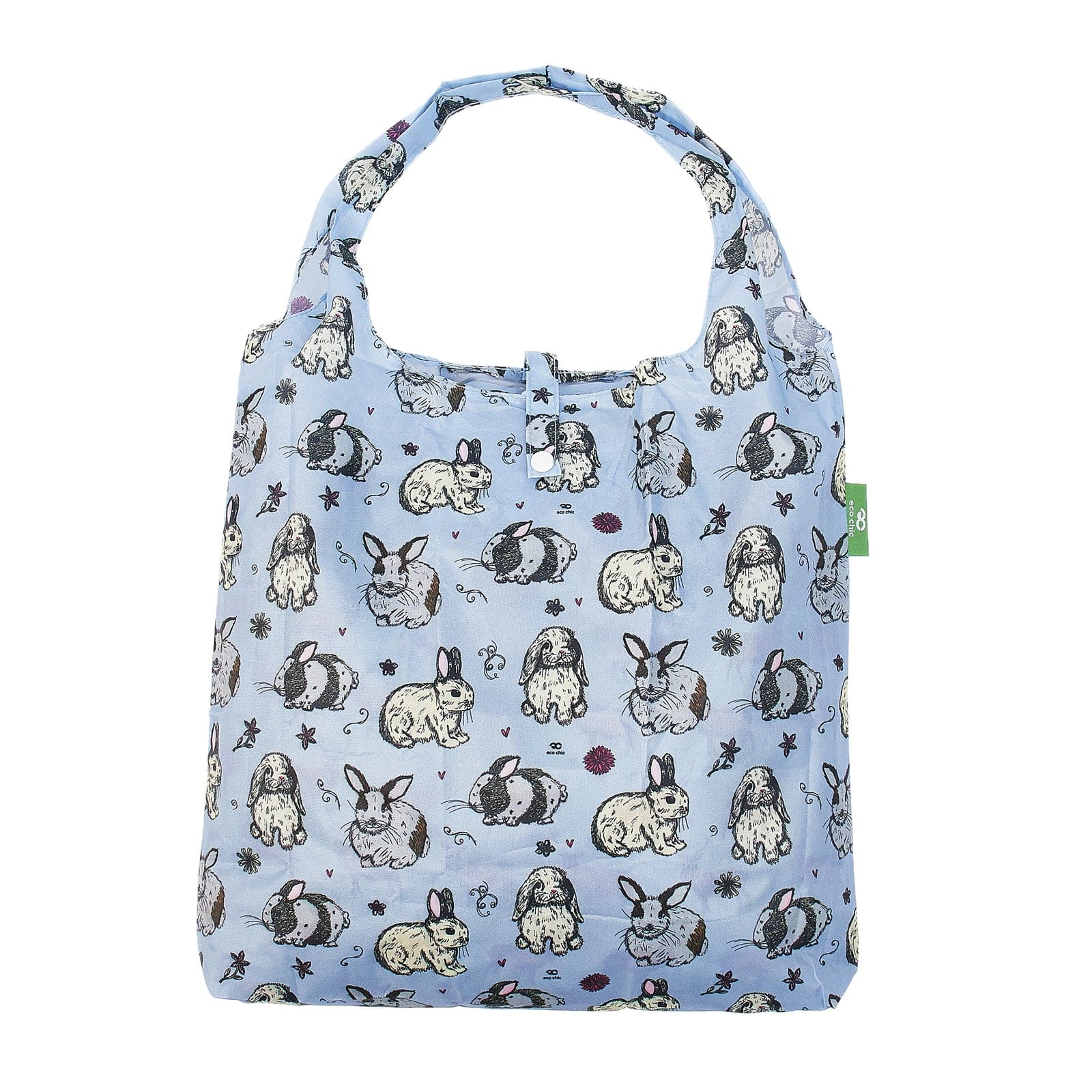 Eco Chic Baby Blue Eco Chic Lightweight Foldable Reusable Shopping Bag Bunny