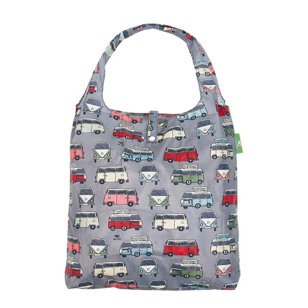 Eco Chic Grey Eco Chic Lightweight Foldable Reusable Shopping Bag Campervan