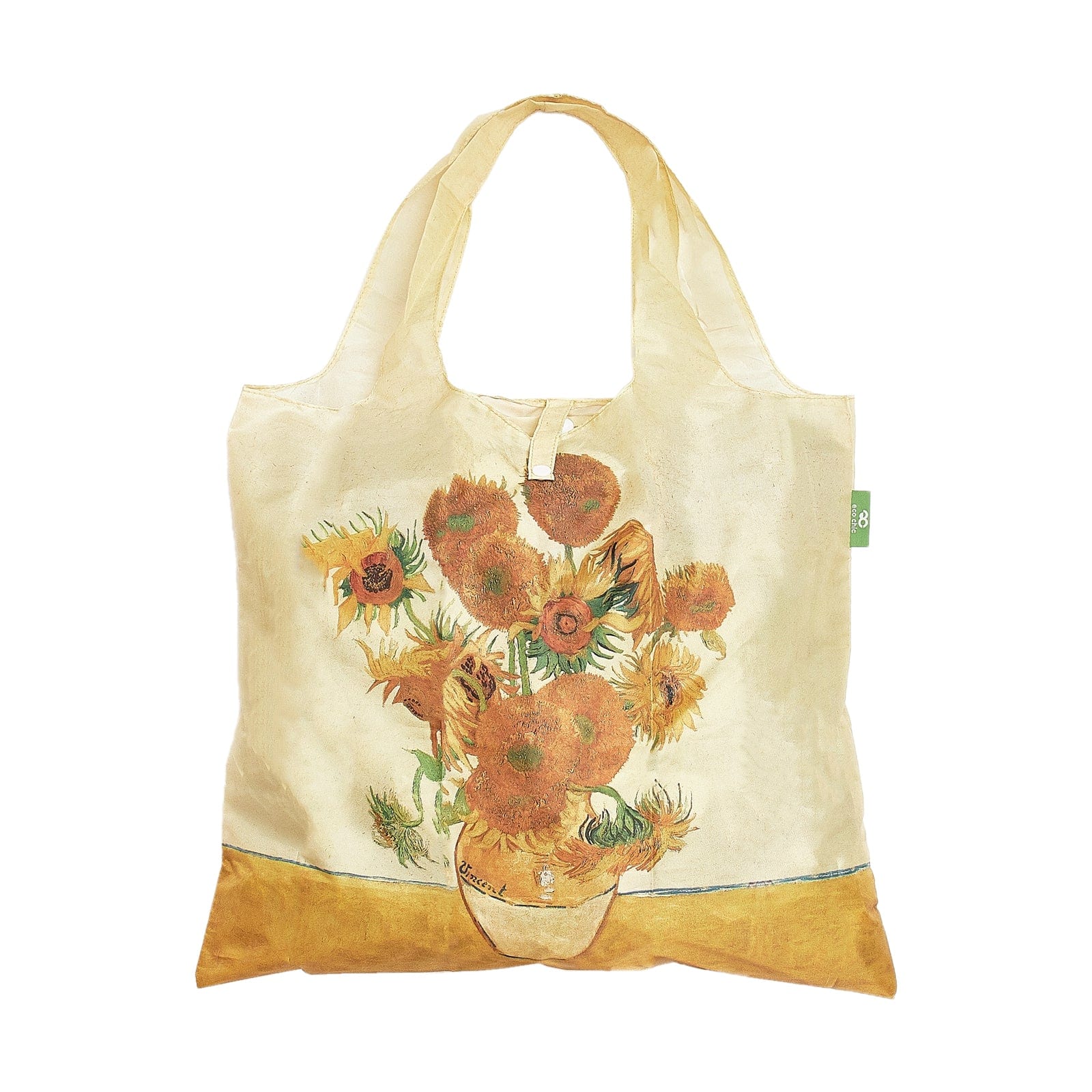 Eco Chic Blue Eco Chic Lightweight Foldable Reusable Shopping Bag National Gallery Sunflowers