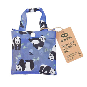 Eco Chic Eco Chic Lightweight Foldable Reusable Shopping Bag Pandas