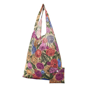 Eco Chic Eco Chic Lightweight Foldable Reusable Shopping Bag Peonies