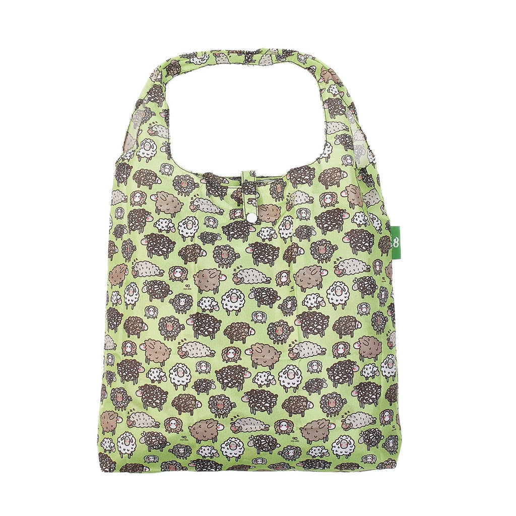 Eco Chic Green Eco Chic Lightweight Foldable Reusable Shopping Bag Sheep