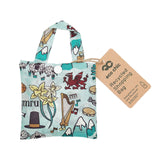 Eco Chic Blue Eco Chic Lightweight Foldable Reusable Shopping Bag Wales Montage