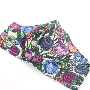 Eco Chic Eco Chic Reusable Face Cover Green Peonies