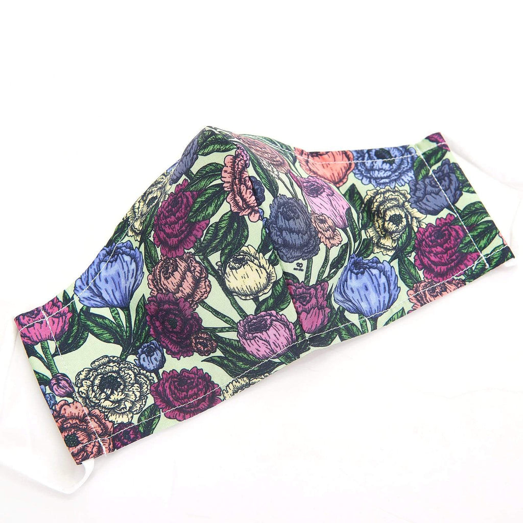 Eco Chic Eco Chic Reusable Face Cover Green Peonies