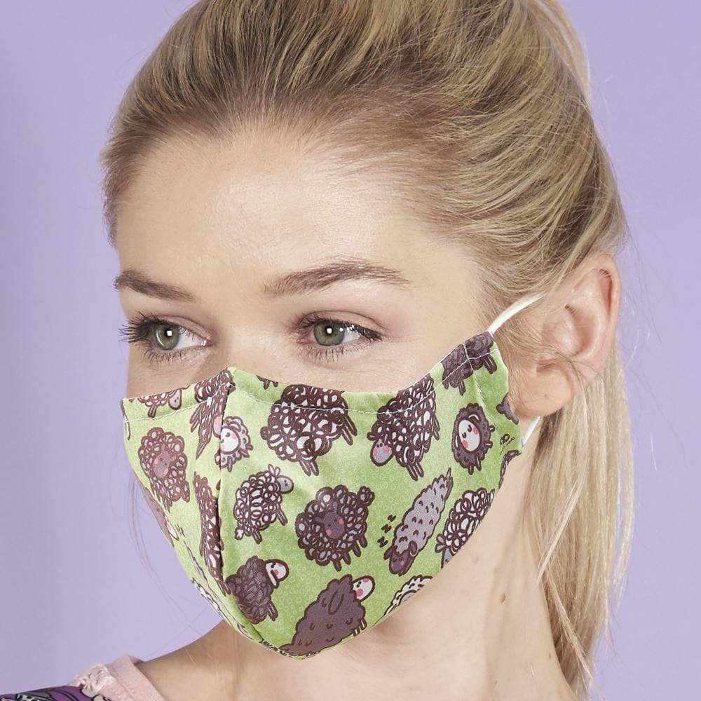 Eco Chic Eco Chic Reusable Face Cover Green Sheep