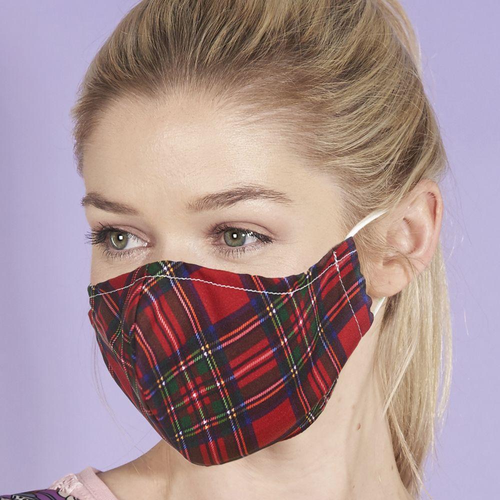 Eco Chic Eco Chic Reusable Face Cover Red Tartan