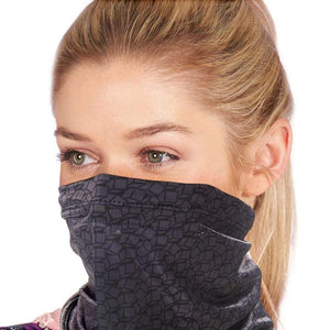 Eco Chic Eco Chic Snood Face Mask Black Disrupted Cubes