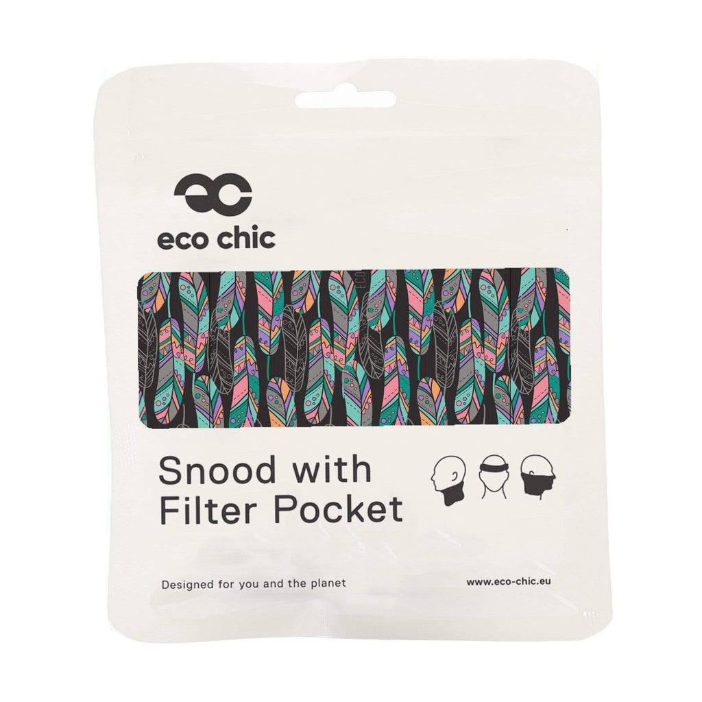Eco Chic Eco Chic Snood Face Mask Black Feather