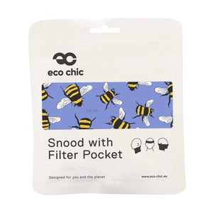 Eco Chic Eco Chic Snood Face Mask Blue Bees