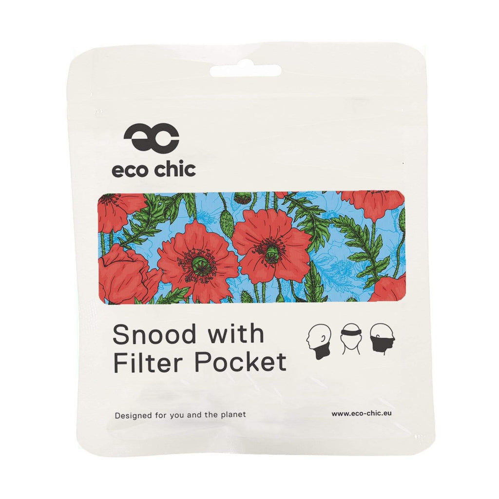 Eco Chic Eco Chic Snood Face Mask Blue Poppies