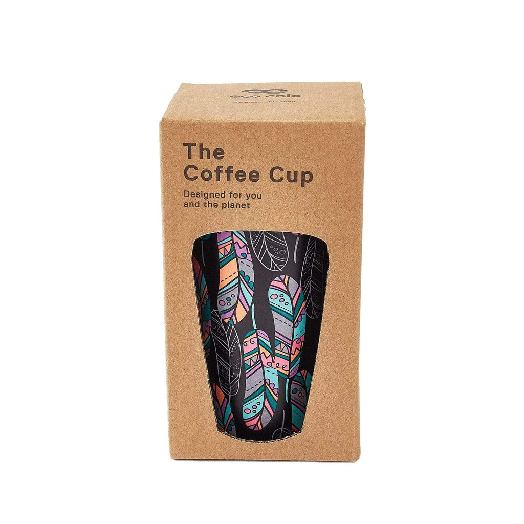 Eco Chic Eco Chic Thermal Coffee Cup Black Feather
