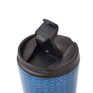 Eco Chic Eco Chic Thermal Coffee Cup Navy Disrupted Cubes