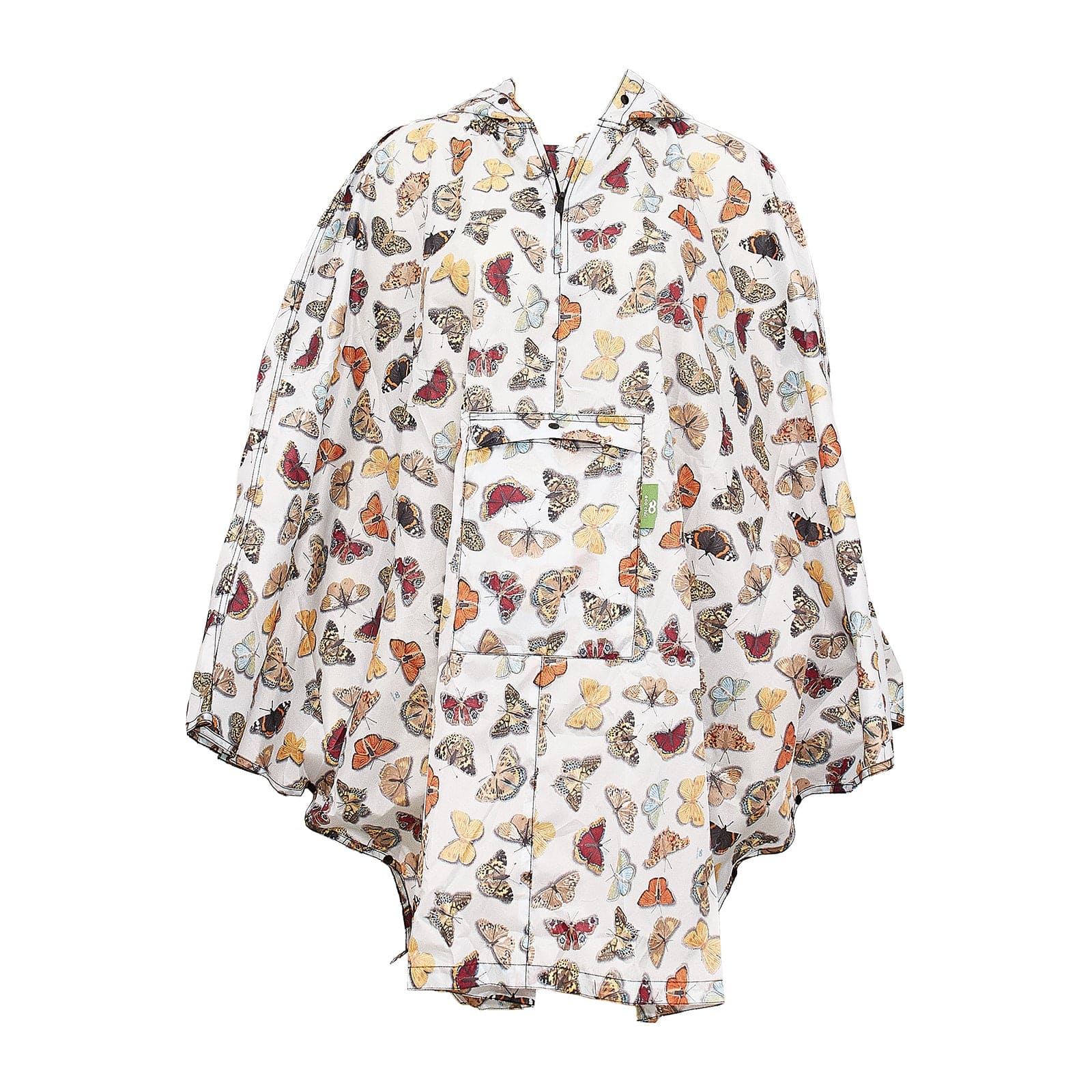 Eco Chic Eco Chic Waterproof Foldable Adult Poncho Wild Butterflies