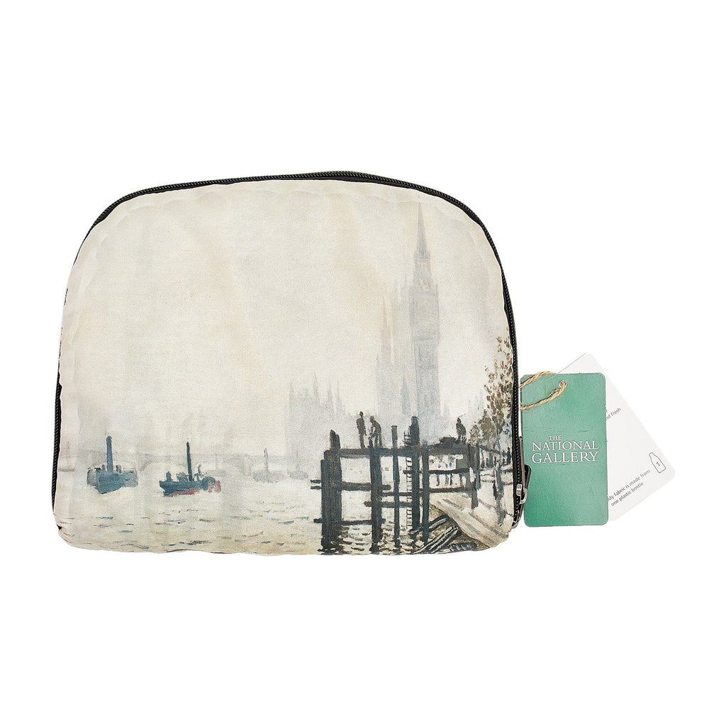 Eco Chic National Gallery Collection Foldable Backpack - The Thames Below Westminster by Claude Monet