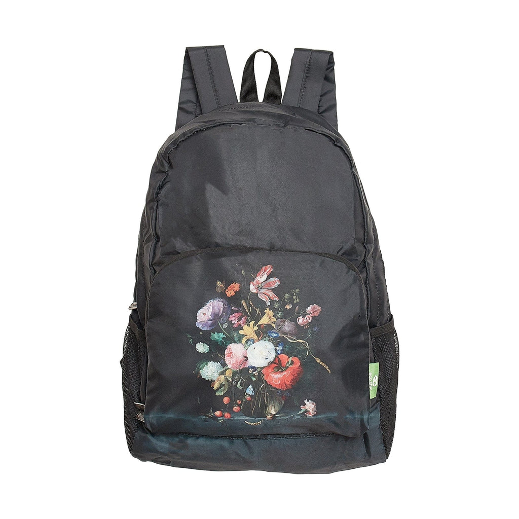 Eco Chic National Gallery Collection Foldable Backpack - Vase of Flowers by Jan Davidsz de Heem
