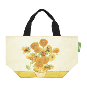 Eco Chic Blue National Gallery Collection Large Foldable Lunch Bag - Sunflowers by Vincent van Gogh