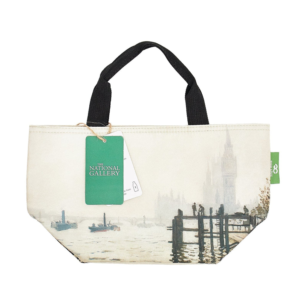 Eco Chic National Gallery Collection Large Foldable Lunch Bag - The Thames Below Westminster by Claude Monet