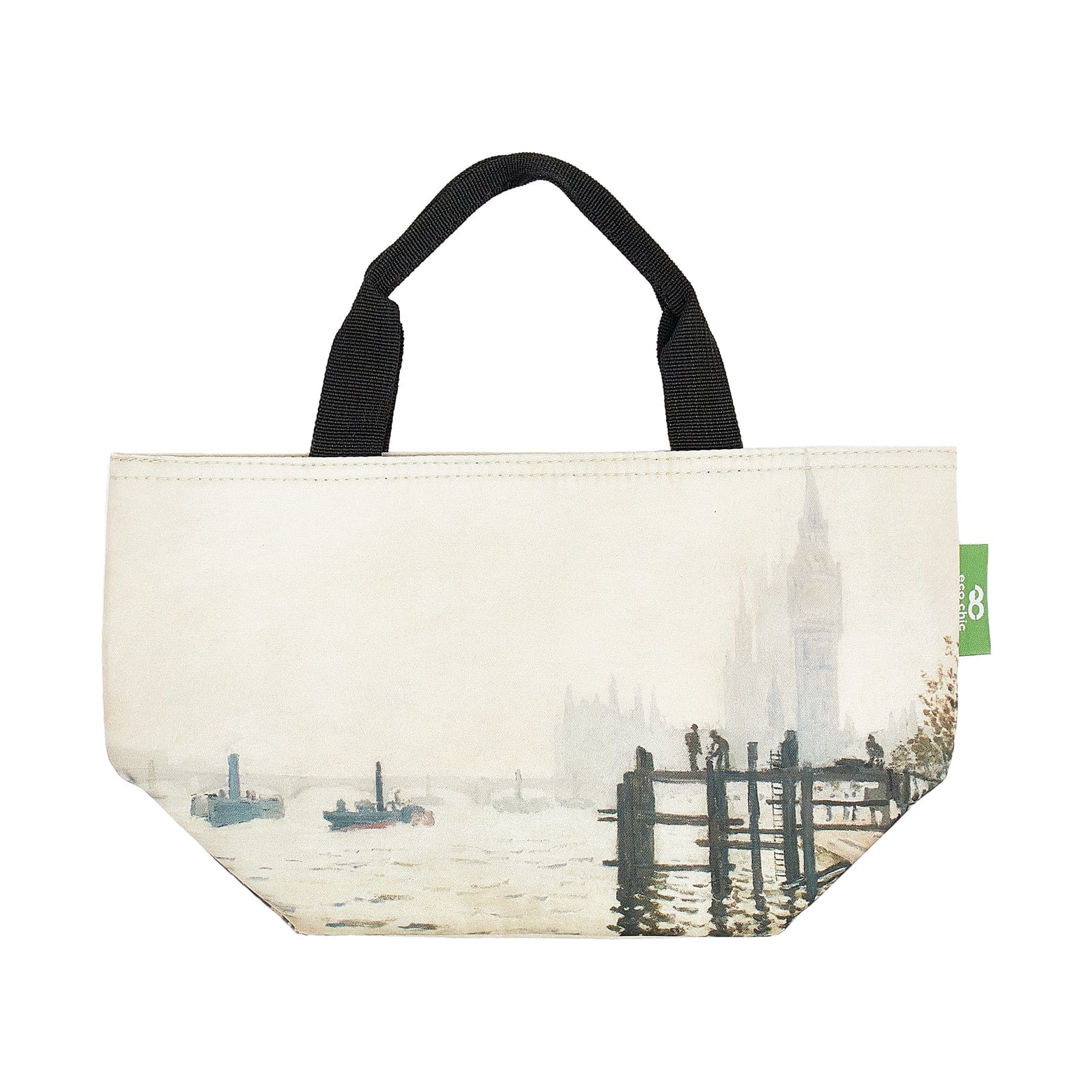 Eco Chic National Gallery Collection Large Foldable Lunch Bag - The Thames Below Westminster by Claude Monet